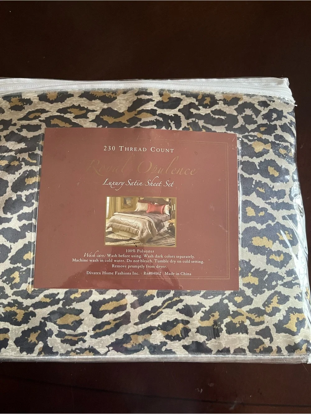 Divatex Home Fashions 230TC Luxury Satin Sheet Set - Brown & Cream